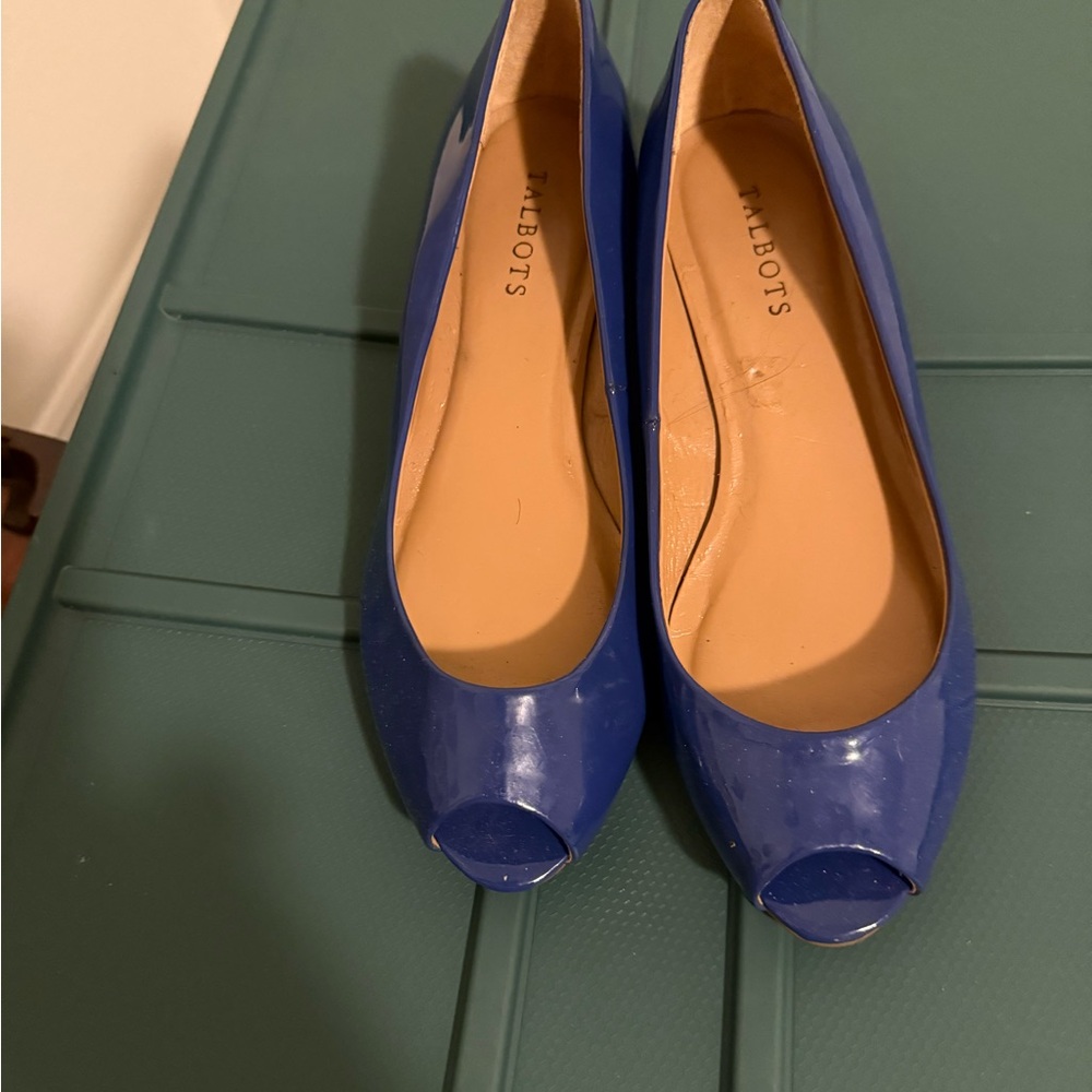 Talbots Women's Vibrant Blue Peep Toe Heels